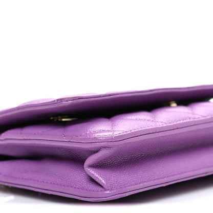 Chanel Caviar Quilted Wallet On Chain WOC Purple 10 of 12
