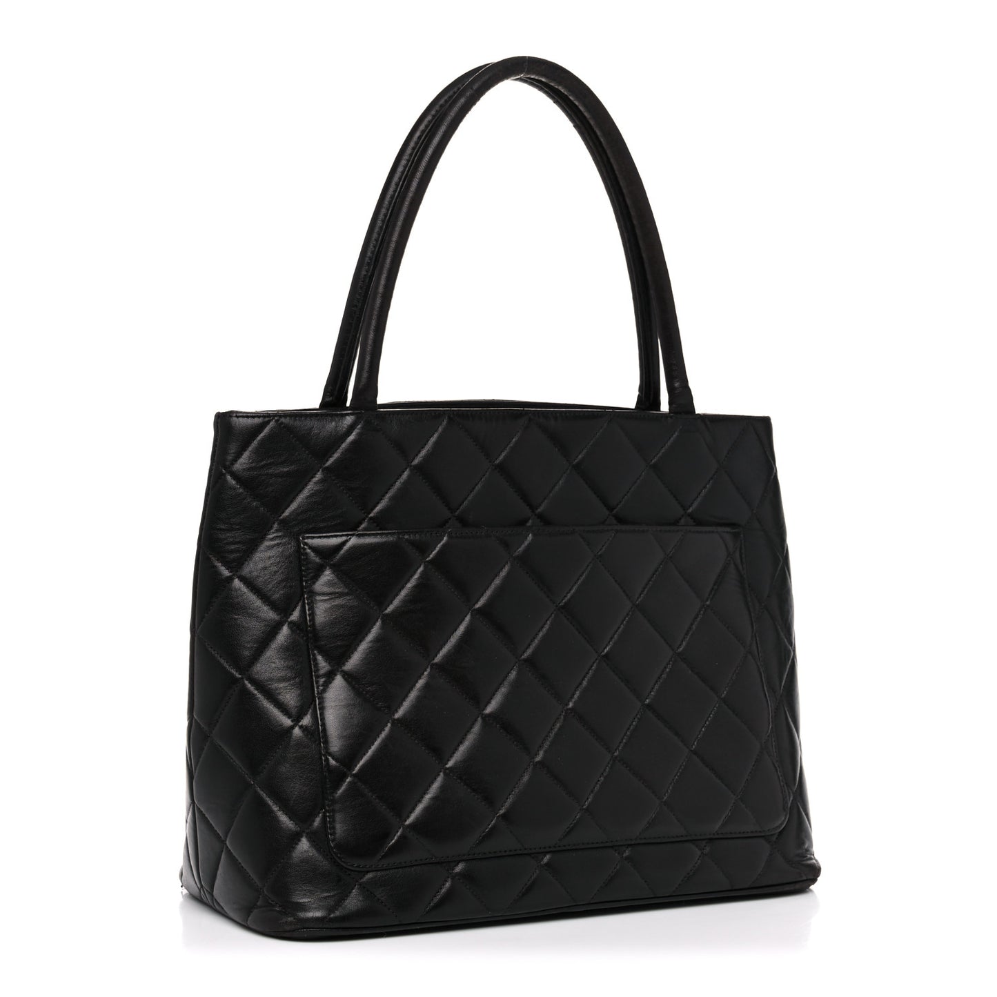 Lambskin Quilted Medallion Tote Black