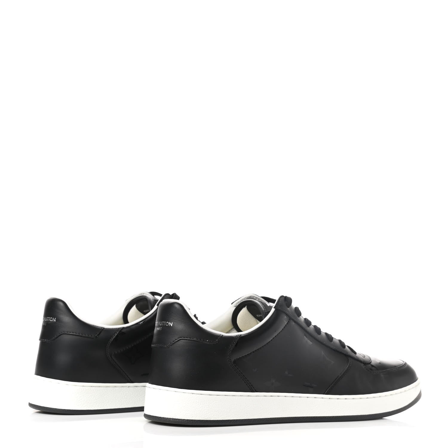 Louis Vuitton Calfskin Monogram Mens Rivoli Sneakers 9.5 Black 4 of 7