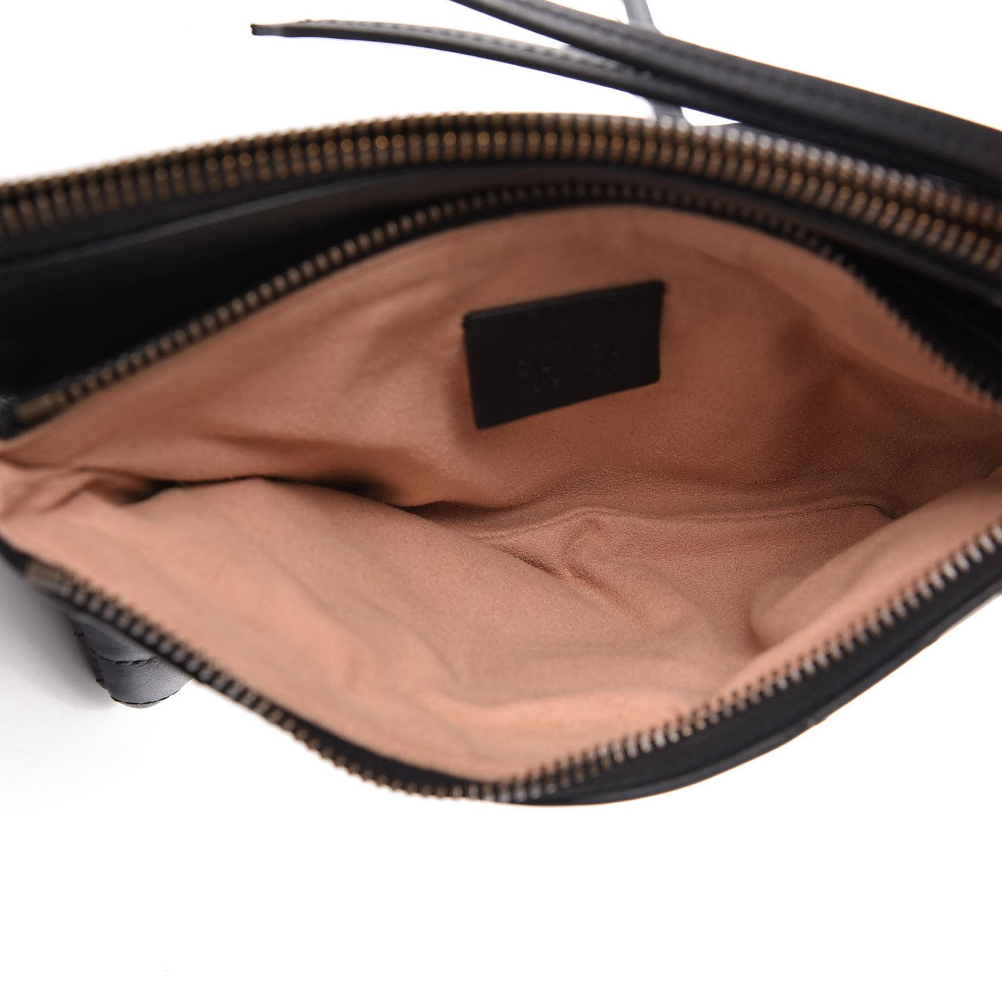 Calfskin Matelasse Small GG Marmont Double Zip Shoulder Bag Black