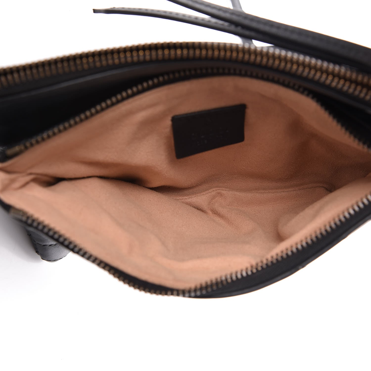 Gucci Calfskin Matelasse Small GG Marmont Double Zip Shoulder Bag Black 6 of 11