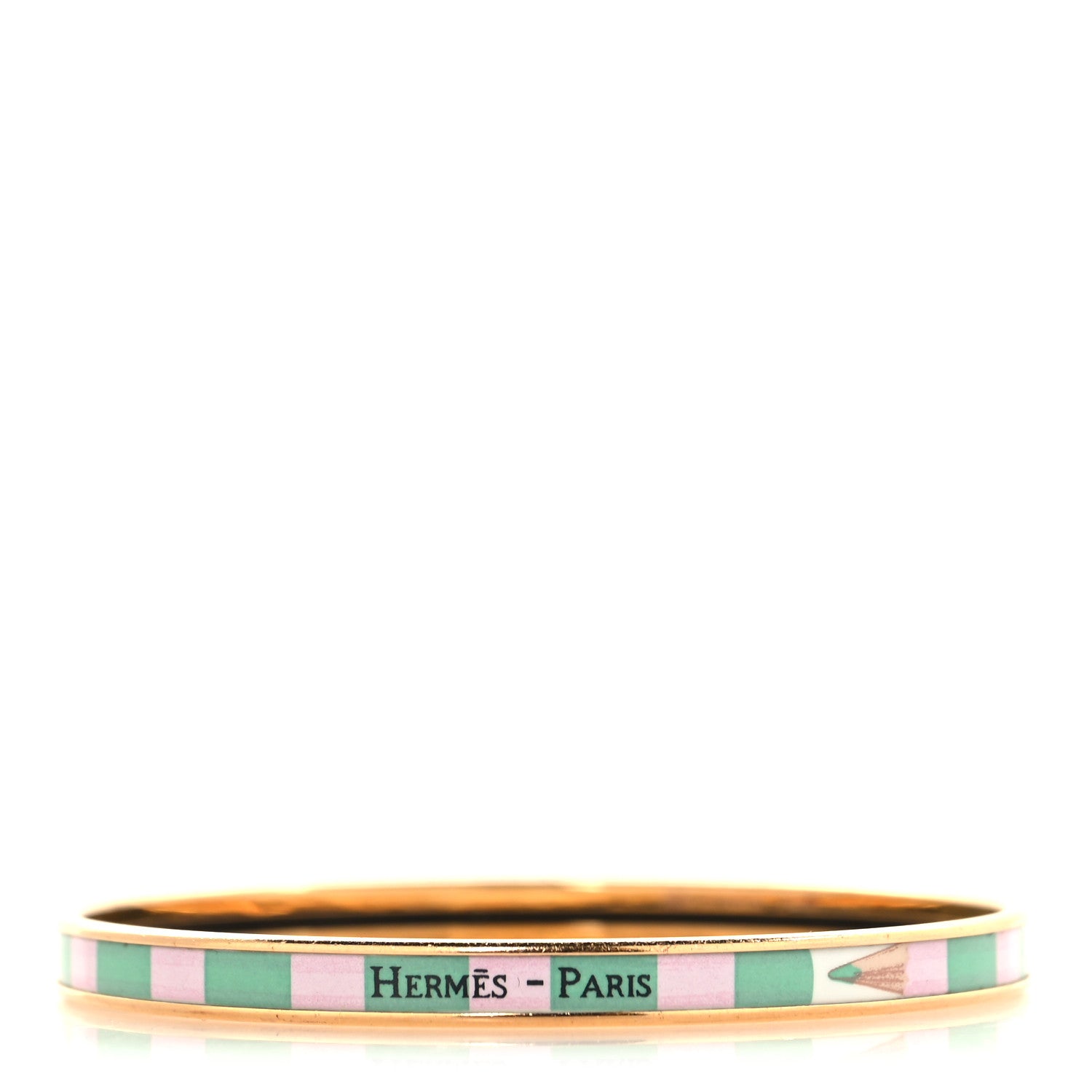 Hermes Enamel Extra Narrow A Vos Crayons Uni Bracelet  Aurore Rose 1 of 6
