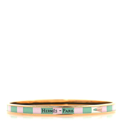 Hermes Enamel Extra Narrow A Vos Crayons Uni Bracelet  Aurore Rose 1 of 6
