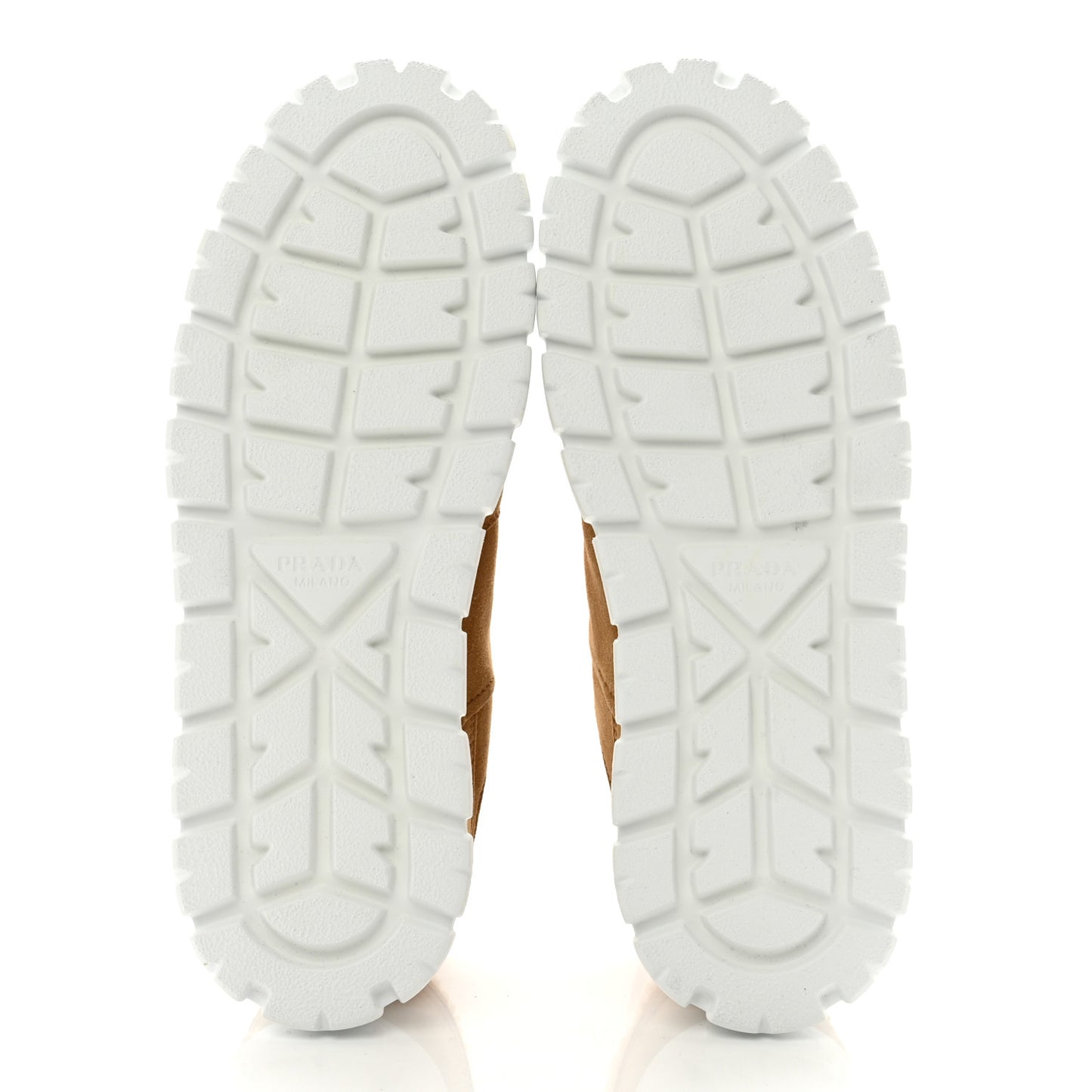 Suede Shearling Triangle Logo Downtown Sneakers 40 Ecru