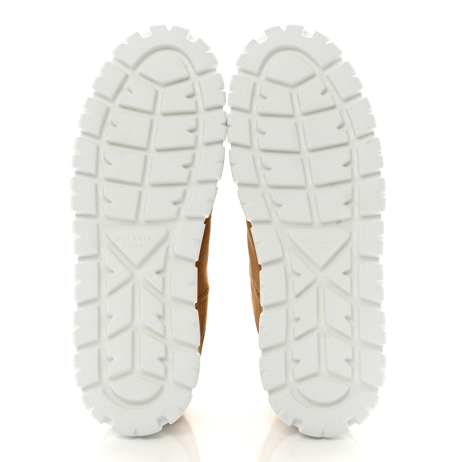 Prada Suede Shearling Triangle Logo Downtown Sneakers 40 Ecru 5 of 8