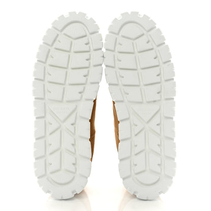 Prada Suede Shearling Triangle Logo Downtown Sneakers 40 Ecru 5 of 8