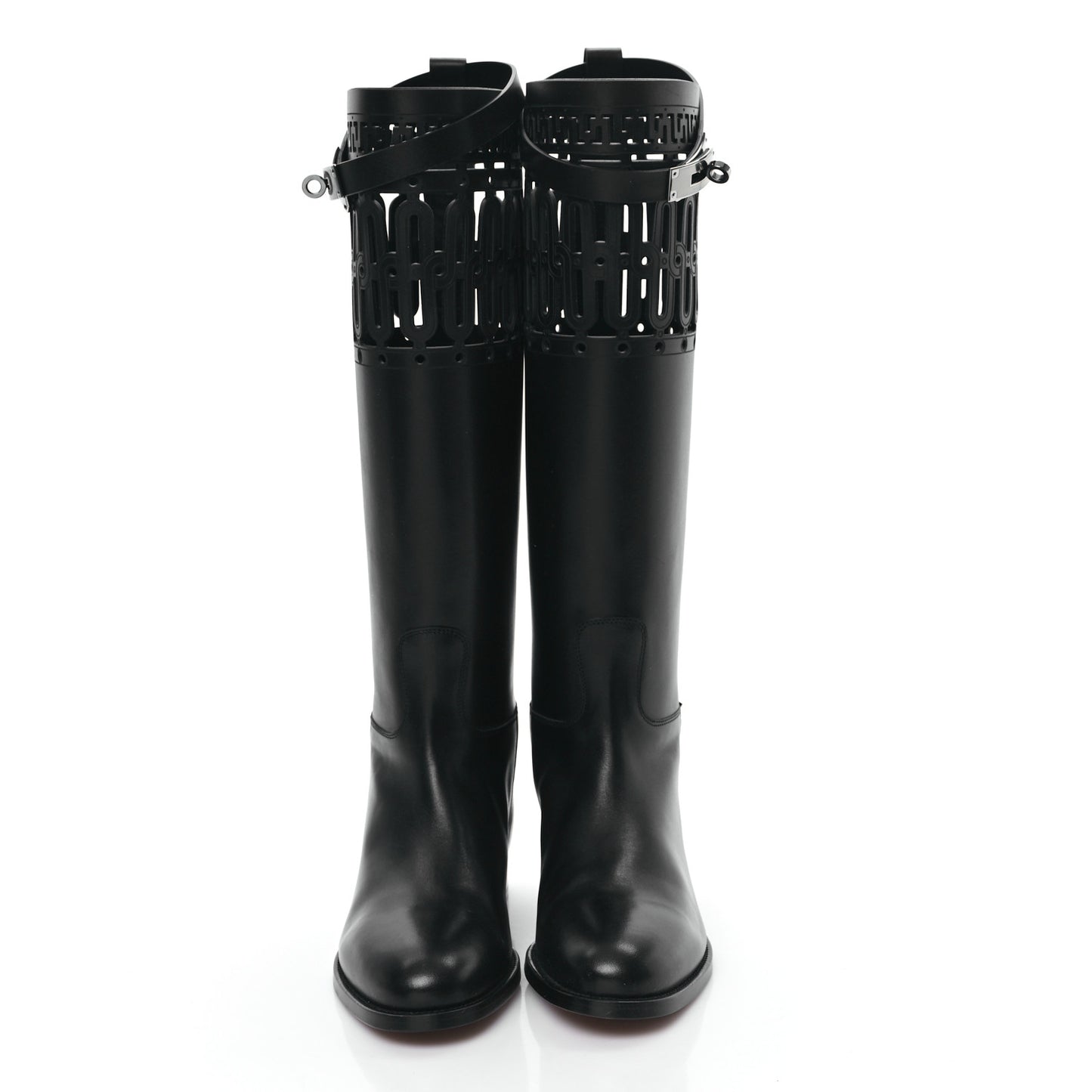 Calfskin Womens Faubourg Kelly Jumping Boots 37 Black