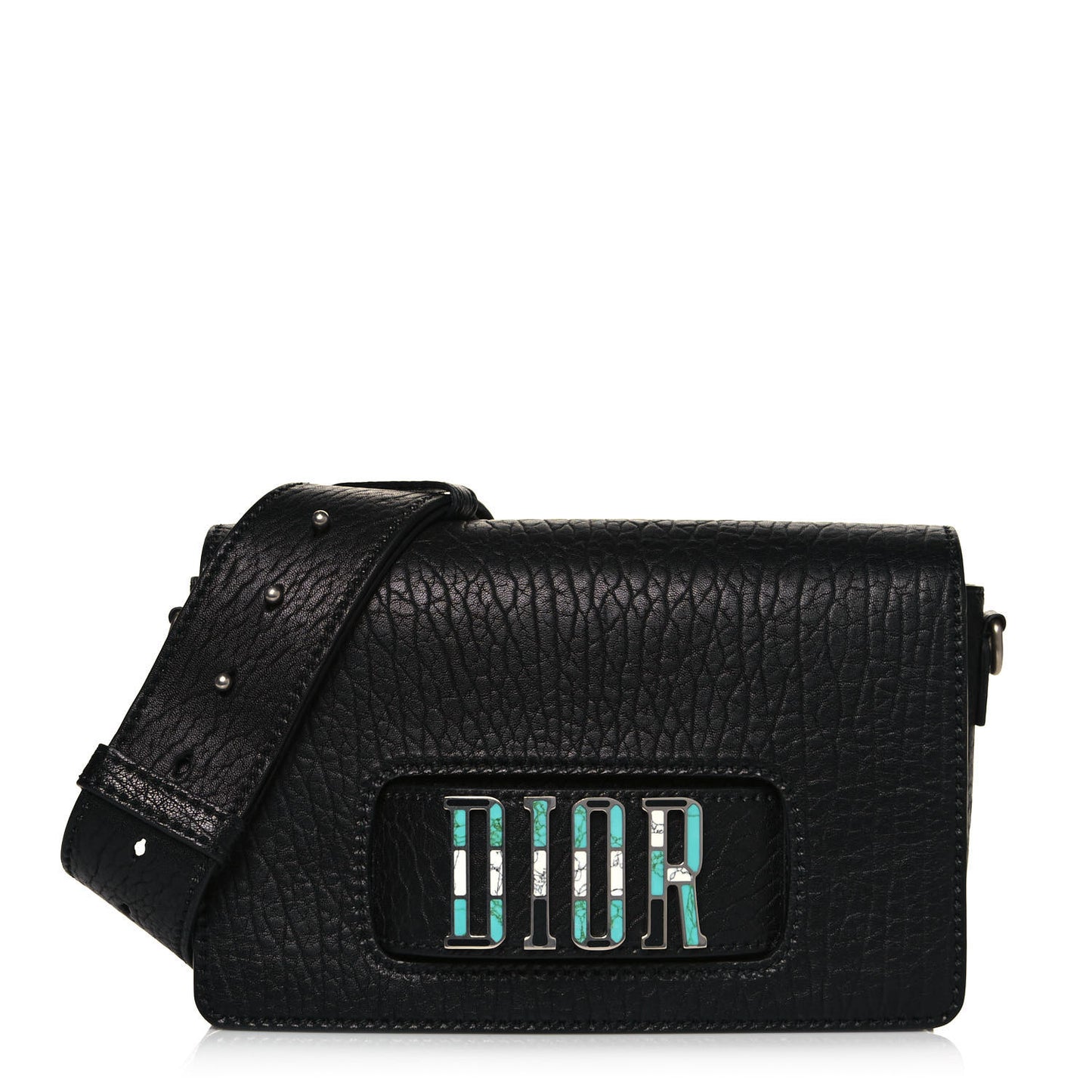 Canyon Grained Lambskin Dio(r)evolution Flap Bag Black