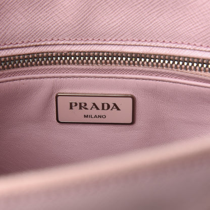 Prada Saffiano Small Bi-Color Galleria Double Zip Tote Pesco Naturale 7 of 11