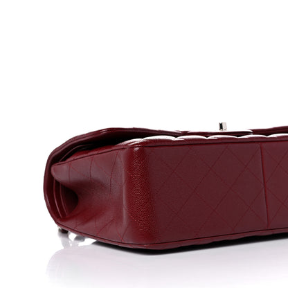 Chanel Caviar Quilted Jumbo Double Flap Dark Red 8 of 10