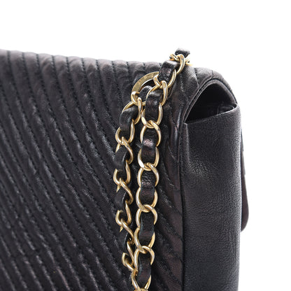 Chanel Calfskin Chevron Quilted Medium Surpique Flap Black 11 of 16