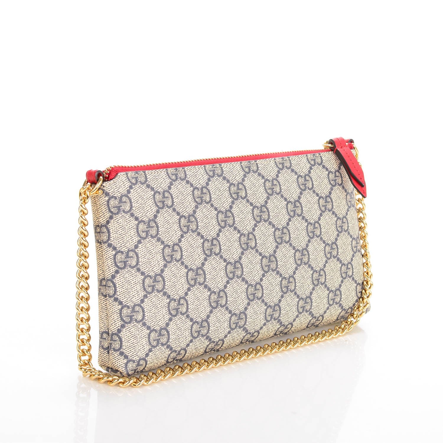 Gucci GG Supreme Monogram Wrist Wallet Beige Hibiscus Red 3 of 7