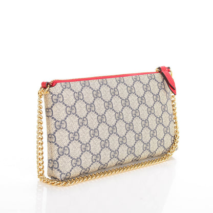 Gucci GG Supreme Monogram Wrist Wallet Beige Hibiscus Red 3 of 7