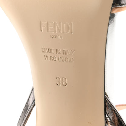 Fendi Metallic Colibri 85mm Strappy Sandals 38 Silver 7 of 9