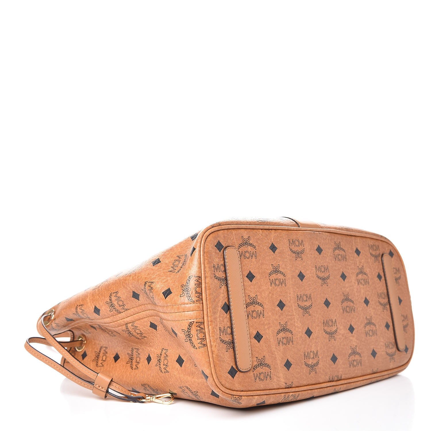 MCM Visetos Medium Liz Reversible Shopper Tote Cognac 8 of 11