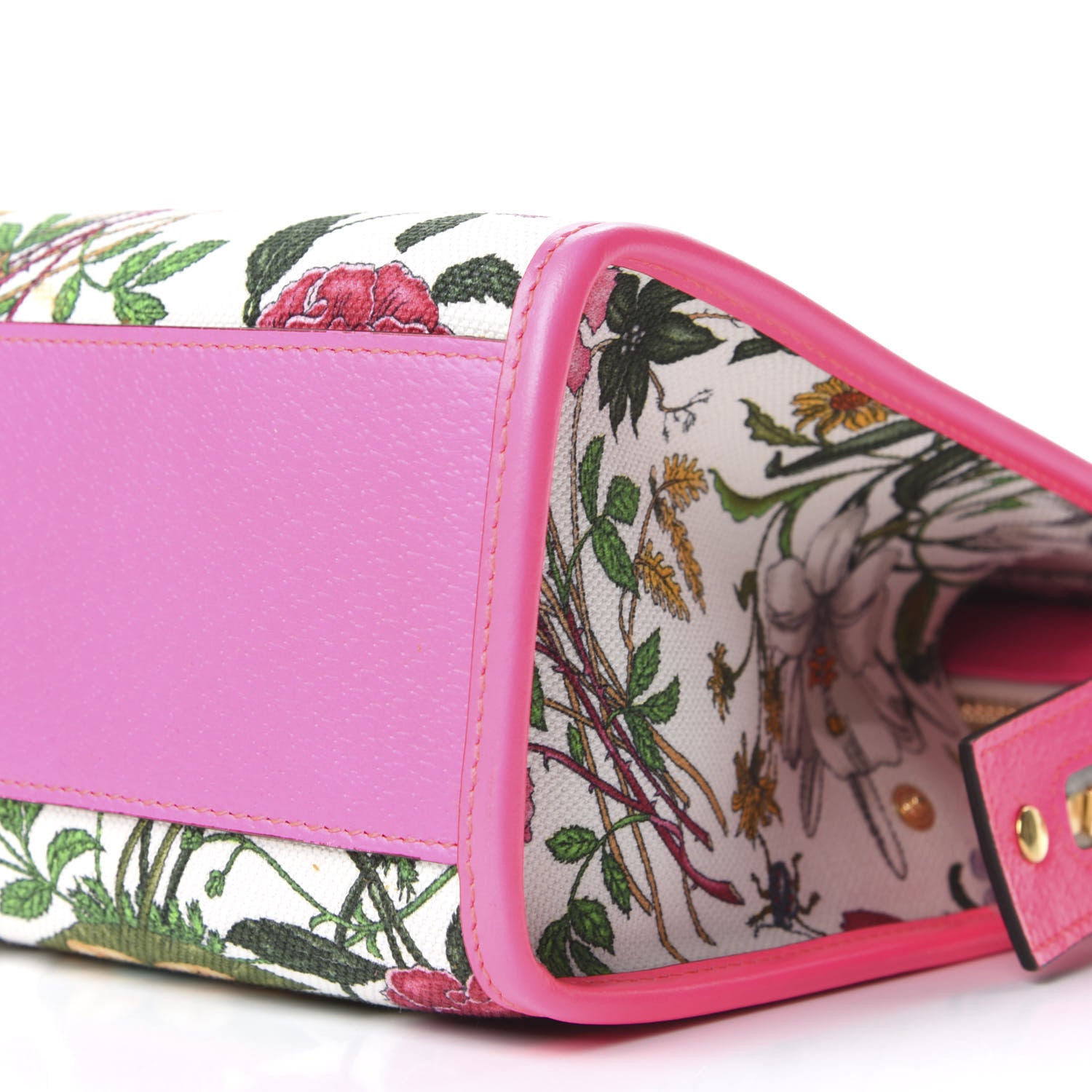Gucci Canvas Medium Flora Tote Fuchsia 7 of 14