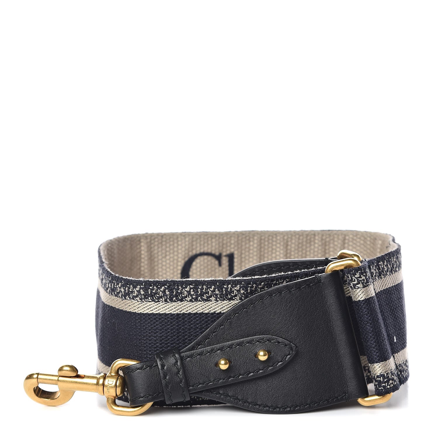 Christian Dior Canvas Embroidered Shoulder Strap Blue 1 of 4