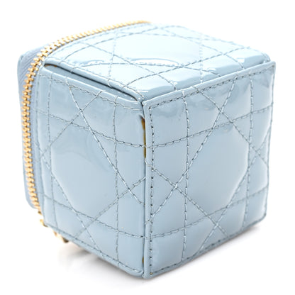Christian Dior Patent Cannage Cube Wristlet Blue 4 of 6