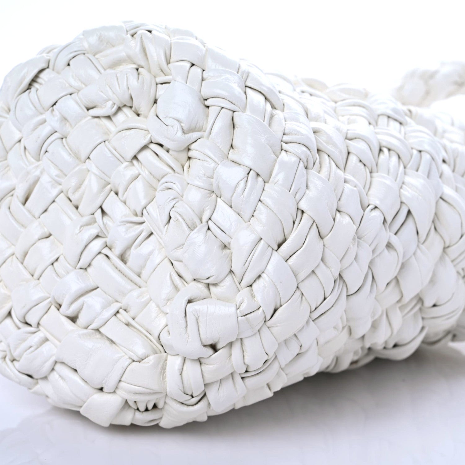 Bottega Veneta Calfskin Intrecciato Small Foulard Kalimero Bucket Bag Bone 6 of 9