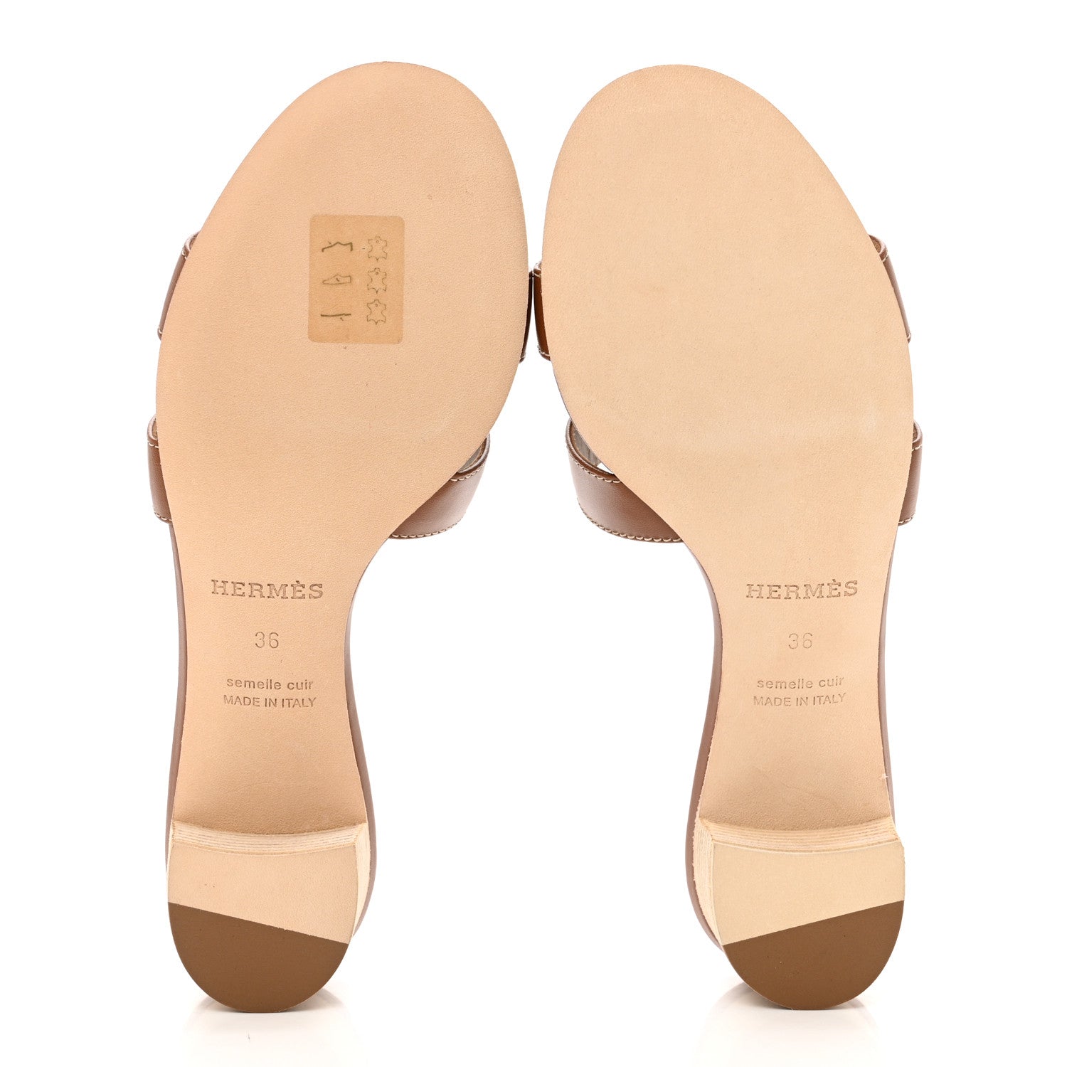 Hermes Calfskin Oasis Sandals 36 Gold 5 of 9