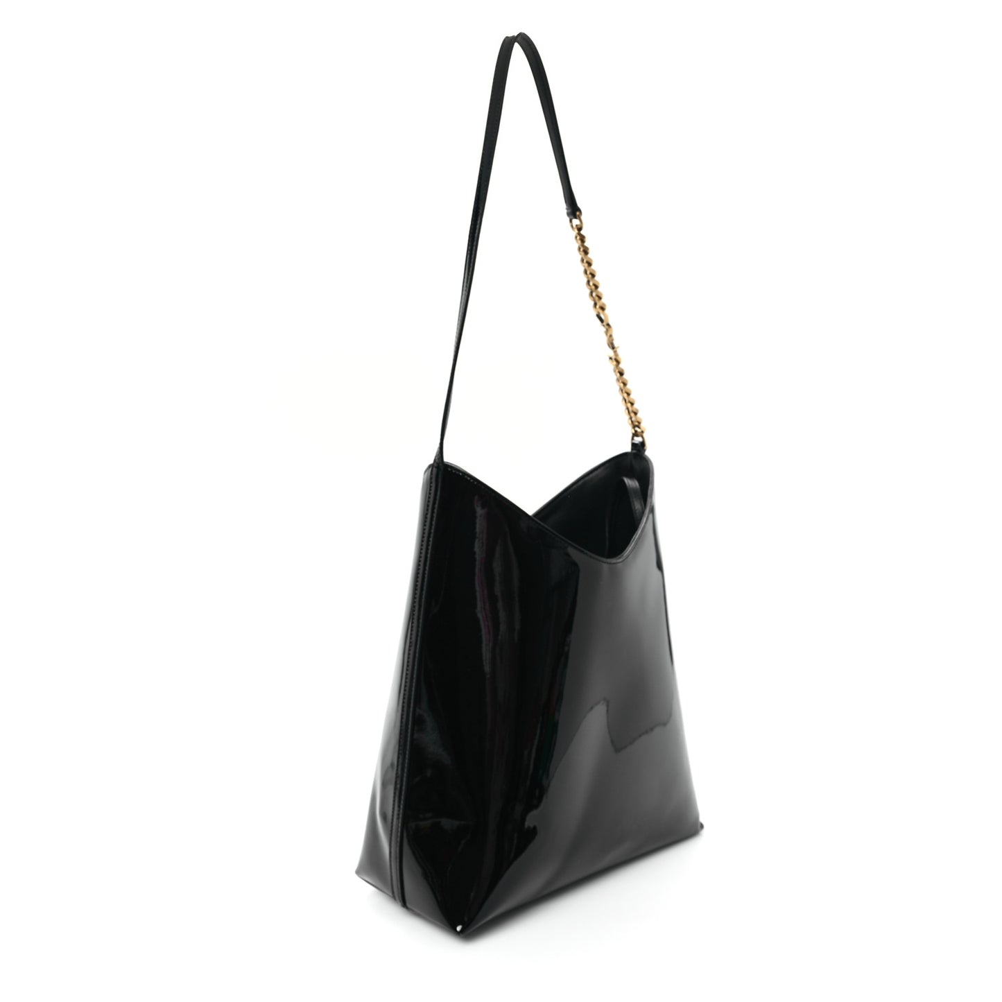 Patent Calfskin Mini Rendez-Vous Hobo Black Black