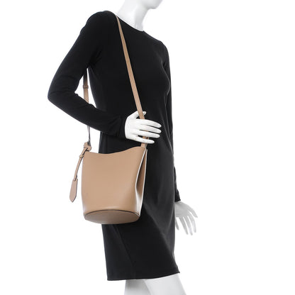 Burberry Calfskin Small Lorne Bucket Crossbody Natural 2 of 12