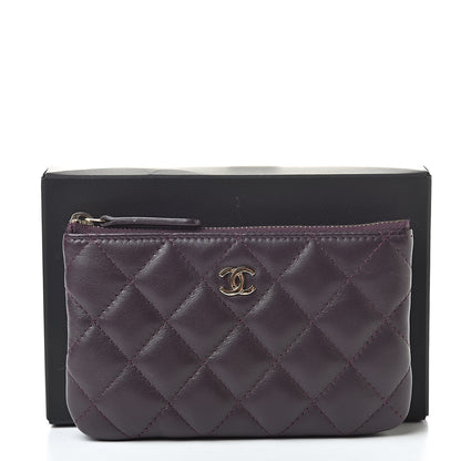 Chanel Lambskin Quilted Small Cosmetic Case Dark Purple 8 of 8