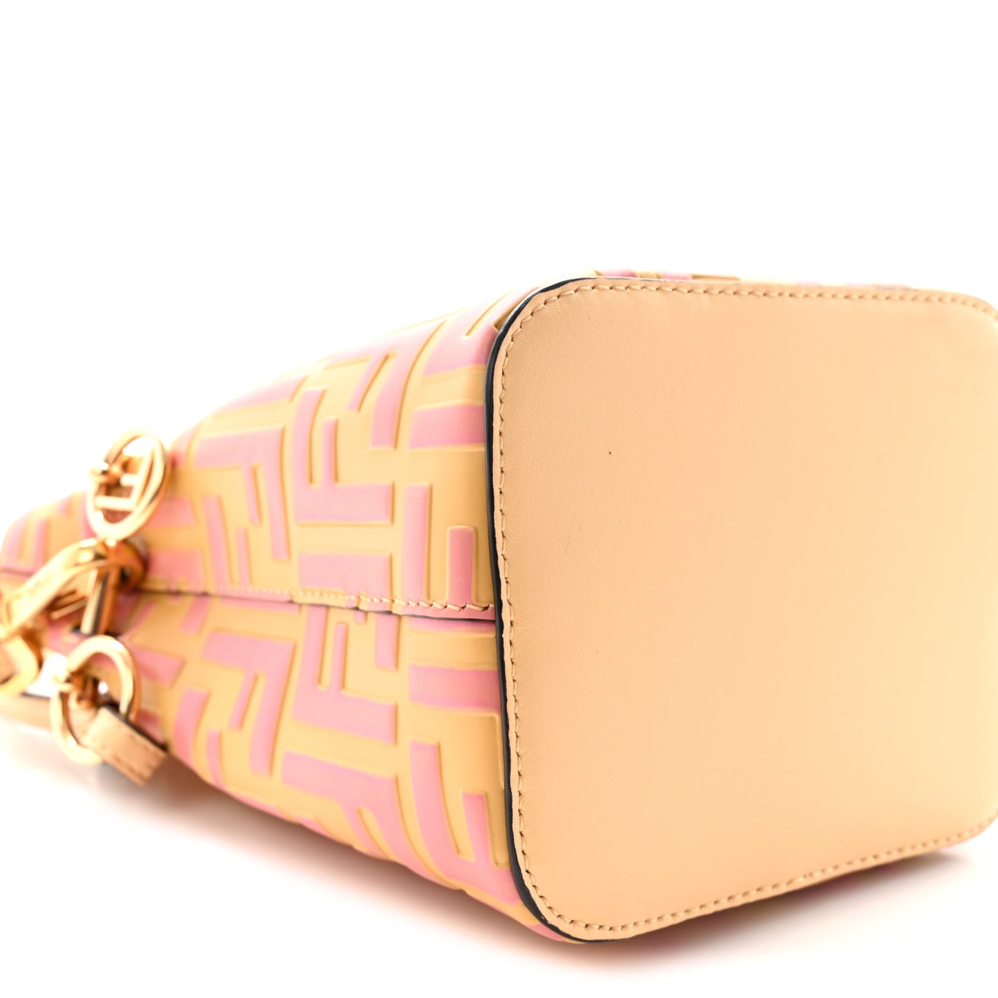 Vitello Liberty F is Fendi Bi-Color FF 1974 Embossed Mini Mon Tresor Bucket Bag Savana Lollypop
