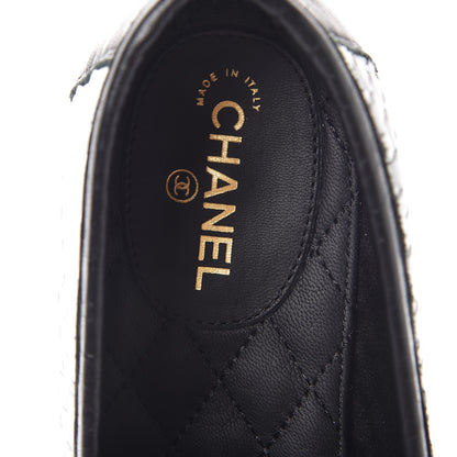 Chanel Lambskin Calfskin Braided Mocassin Loafers 39 Black White 7 of 7