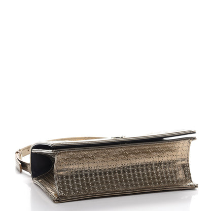 Christian Dior Metallic Patent Micro-Cannage Medium Diorama Flap Bag Gold 4 of 9