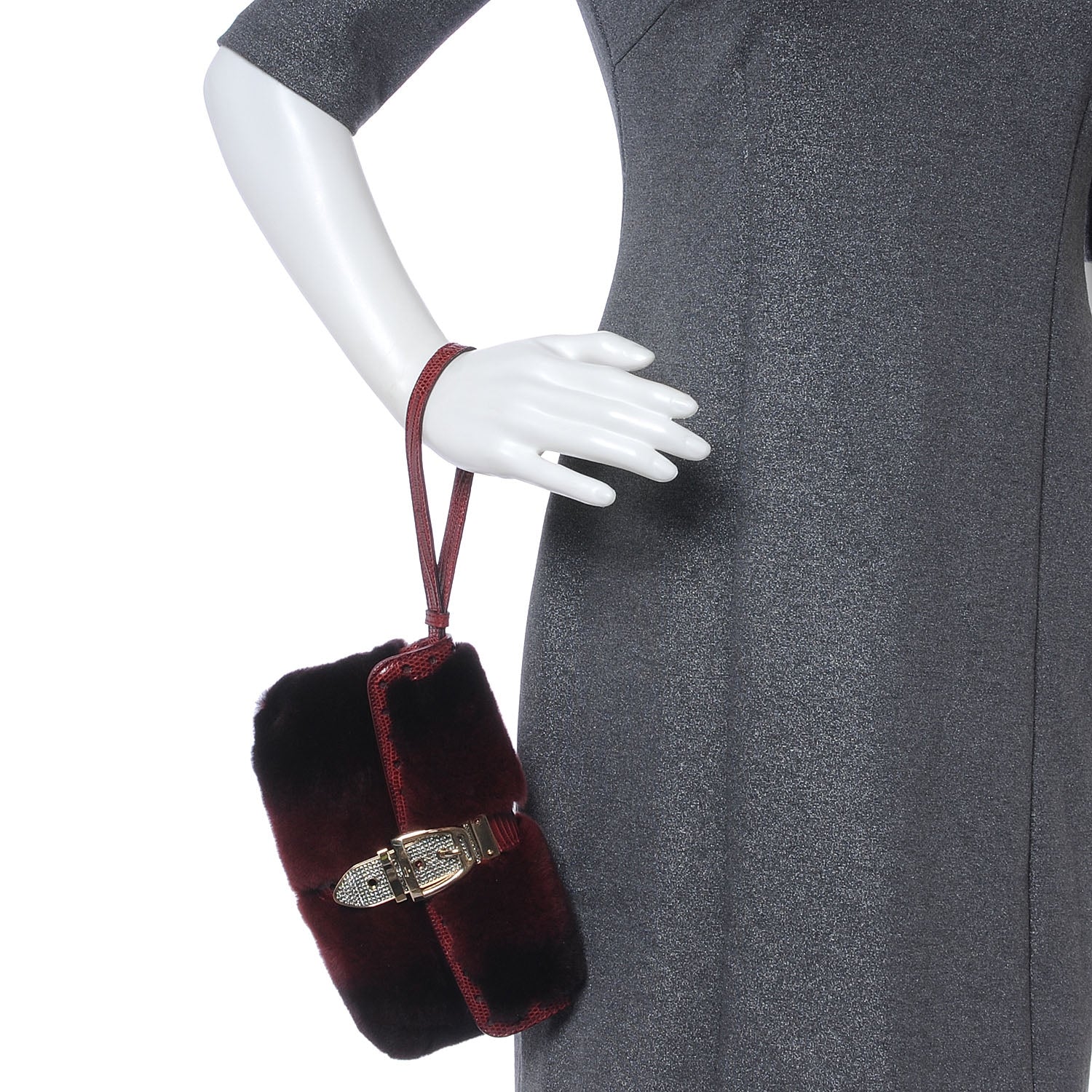 Gucci Mink Fur Wristlet Red 2 of 8