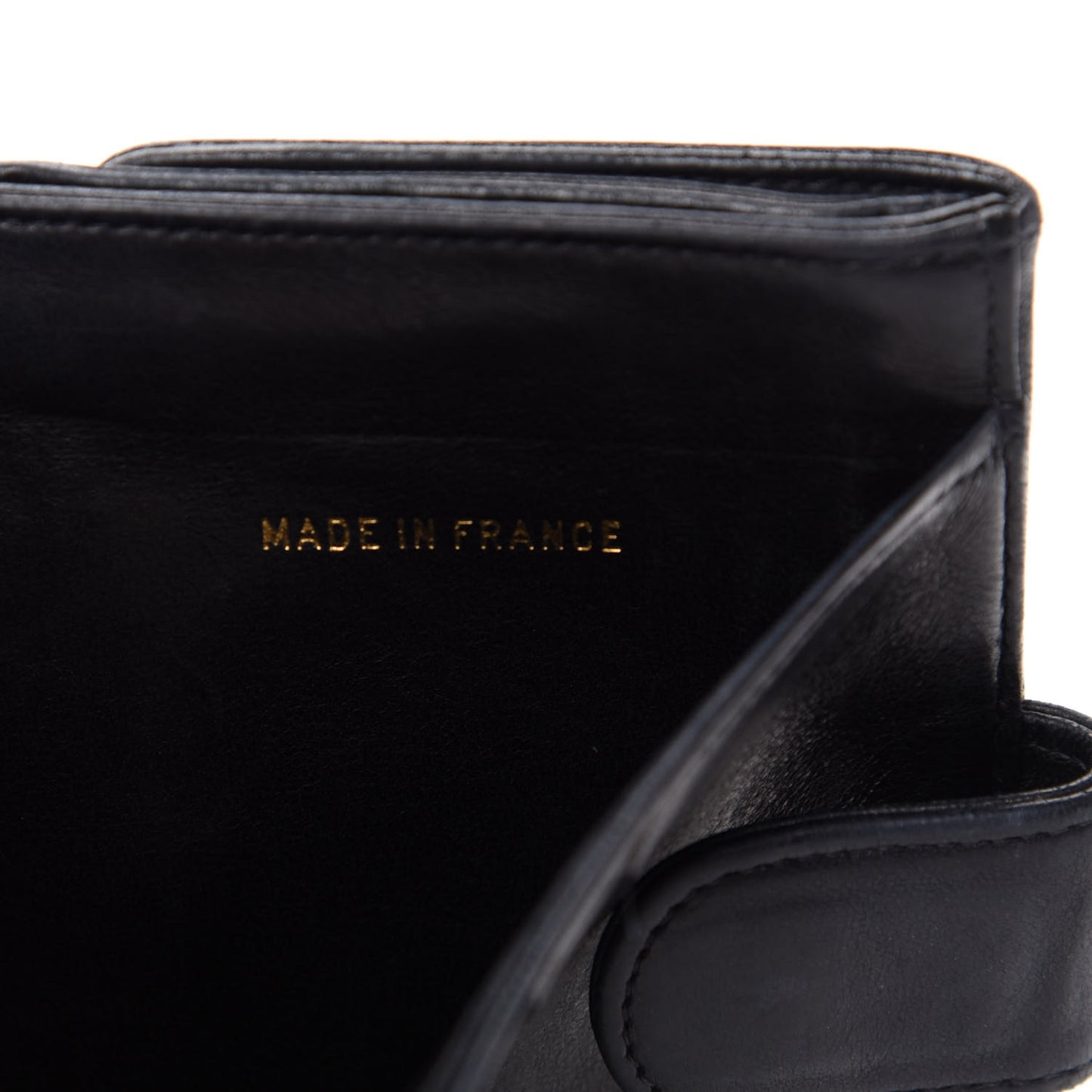 Lambskin Timeless CC Compact French Wallet Black