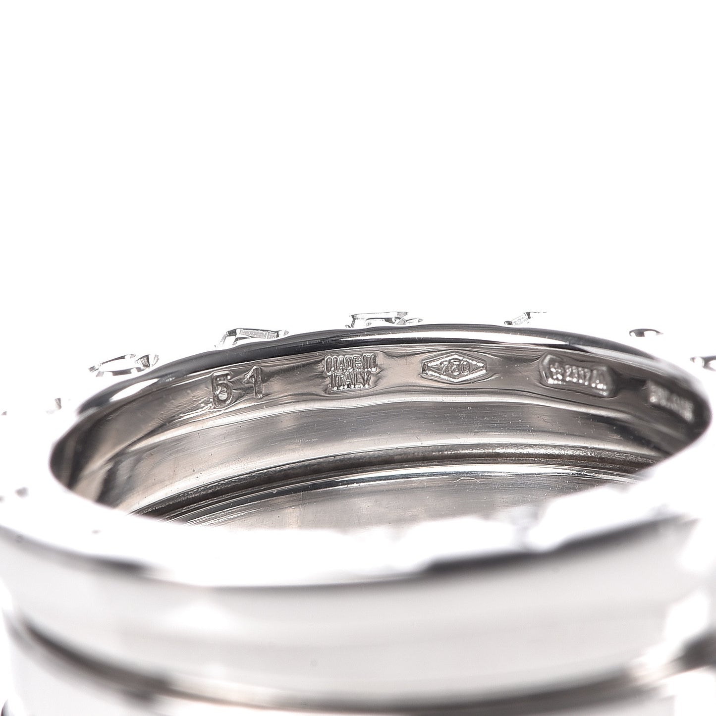 18K White Gold B.Zero1 Three-Band Ring 51 5.75