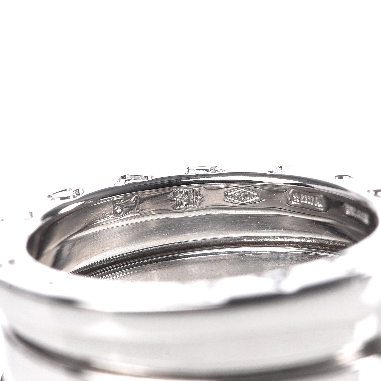 Bulgari 18K White Gold B.Zero1 Three-Band Ring 51 5.75 5 of 6