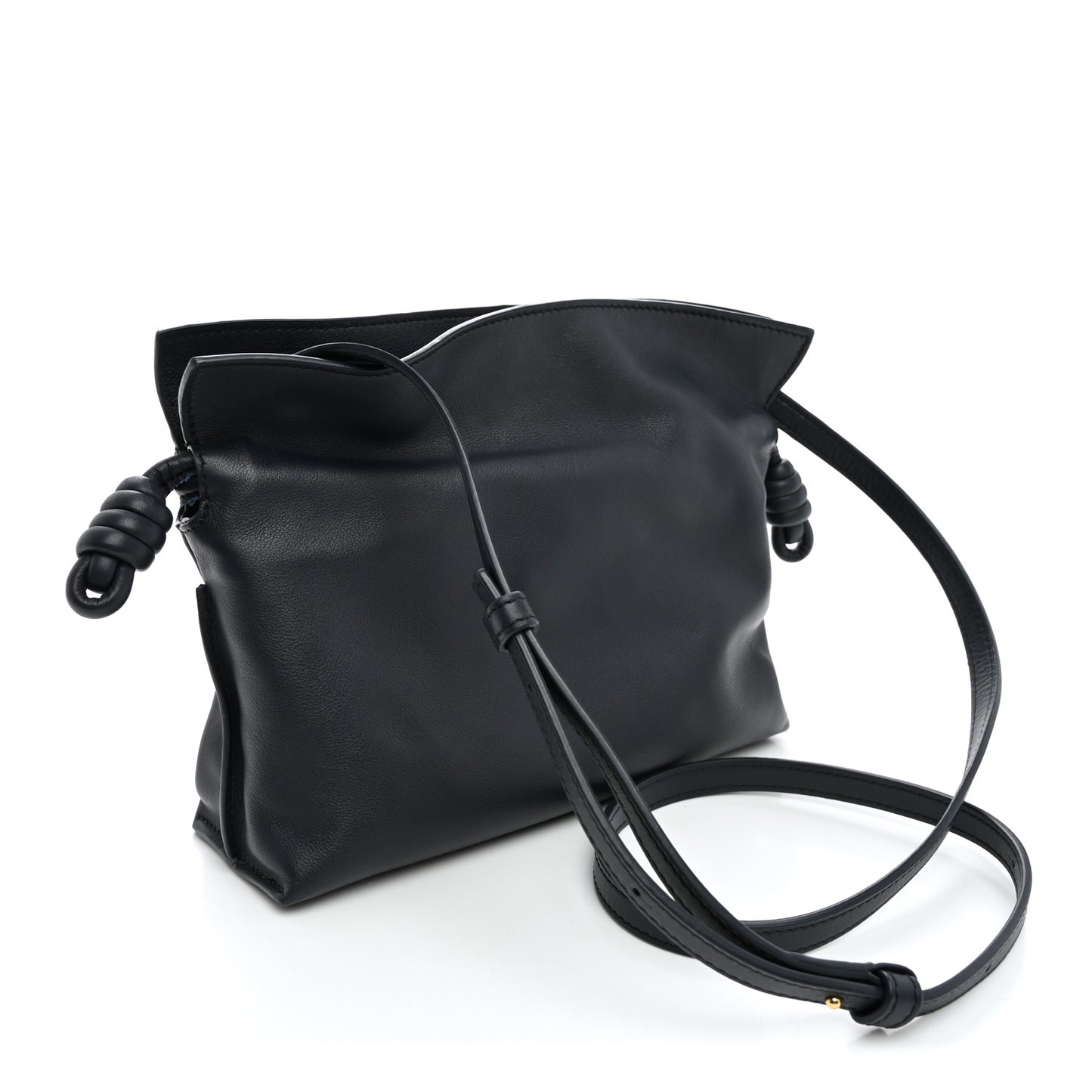 x SUNA FUJITA Nappa Clouds Mini Flamenco Knot Clutch Dark Ink