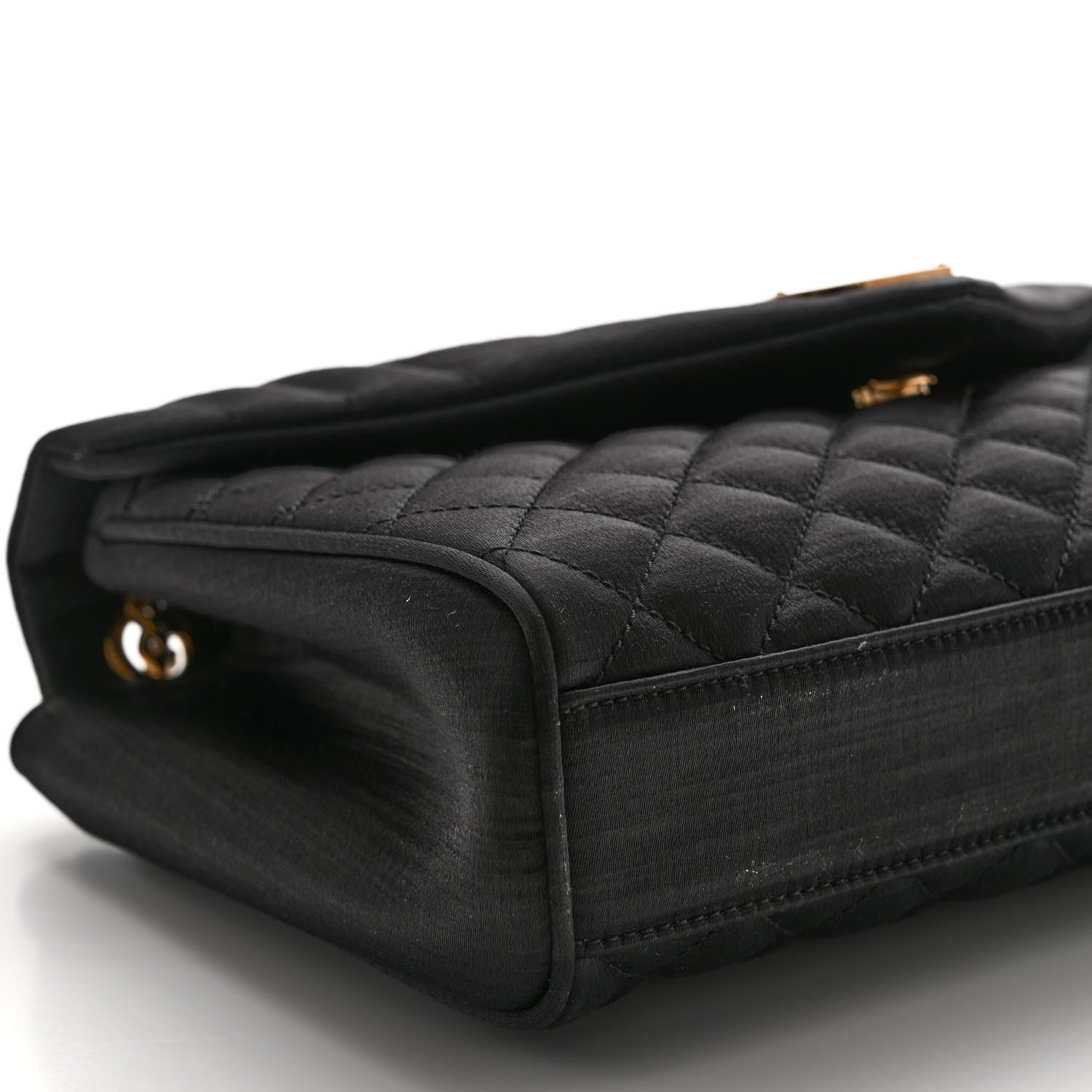 Saint Laurent Satin Mixed Matelasse Triquilt Medium Monogram Envelope Satchel Black 8 of 13