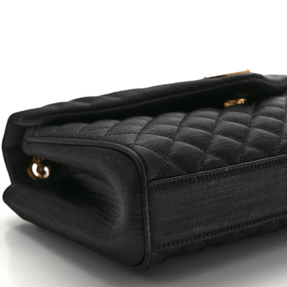 Saint Laurent Satin Mixed Matelasse Triquilt Medium Monogram Envelope Satchel Black 8 of 13