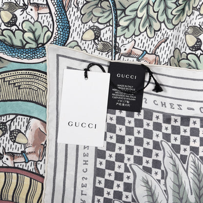 Gucci Silk Snake Print Shawl Neutral 4 of 4