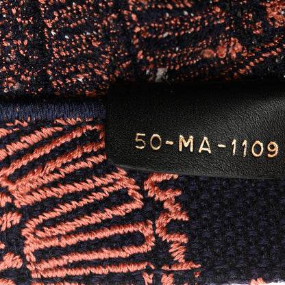 Christian Dior Canvas Embroidered Dior Animals Tiger Book Tote Deep Blue Fuchsia 7 of 14