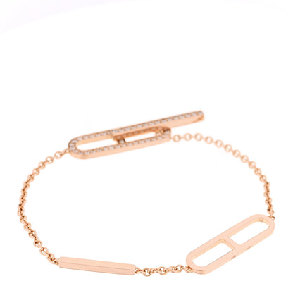 Hermes 18K Rose Gold Diamond PM Ever Chaine D'Ancre Bracelet SH 2 of 6