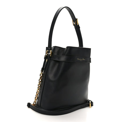 Christian Dior Calfskin CD Embossed Medium C'est Chain Bucket Bag Black 3 of 9