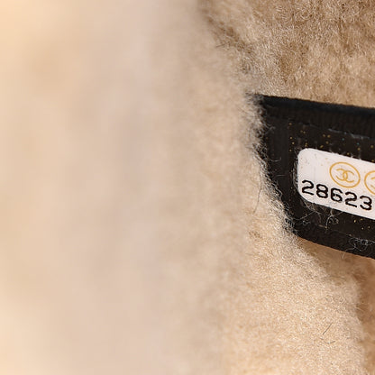Chanel Crumpled Calfskin Shearling CC Flap Black Beige 6 of 8
