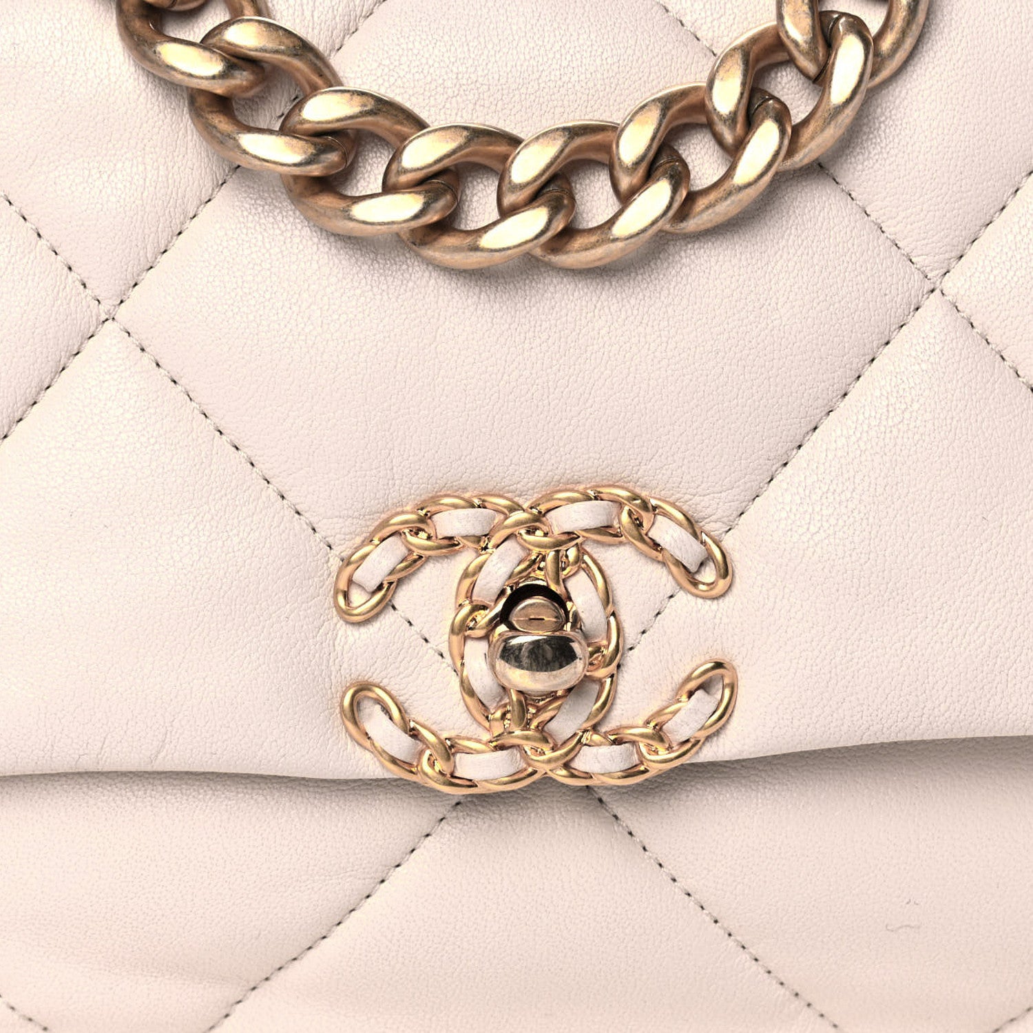 Chanel Lambskin Quilted Medium Chanel 19 Flap Light Beige 7 of 10