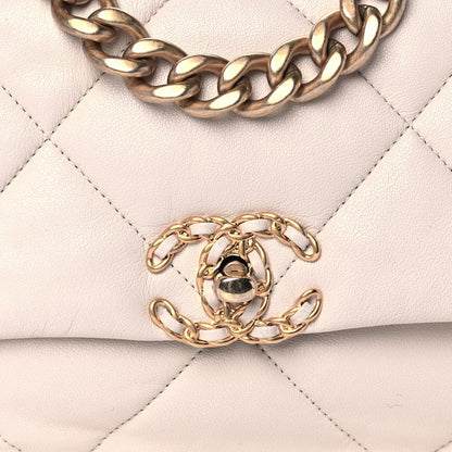 Chanel Lambskin Quilted Medium Chanel 19 Flap Light Beige 7 of 10