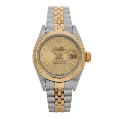 Rolex Stainless Steel 18K Yellow Gold 26mm Oyster Perpetual Datejust Watch Champagne 69173 1 of 7