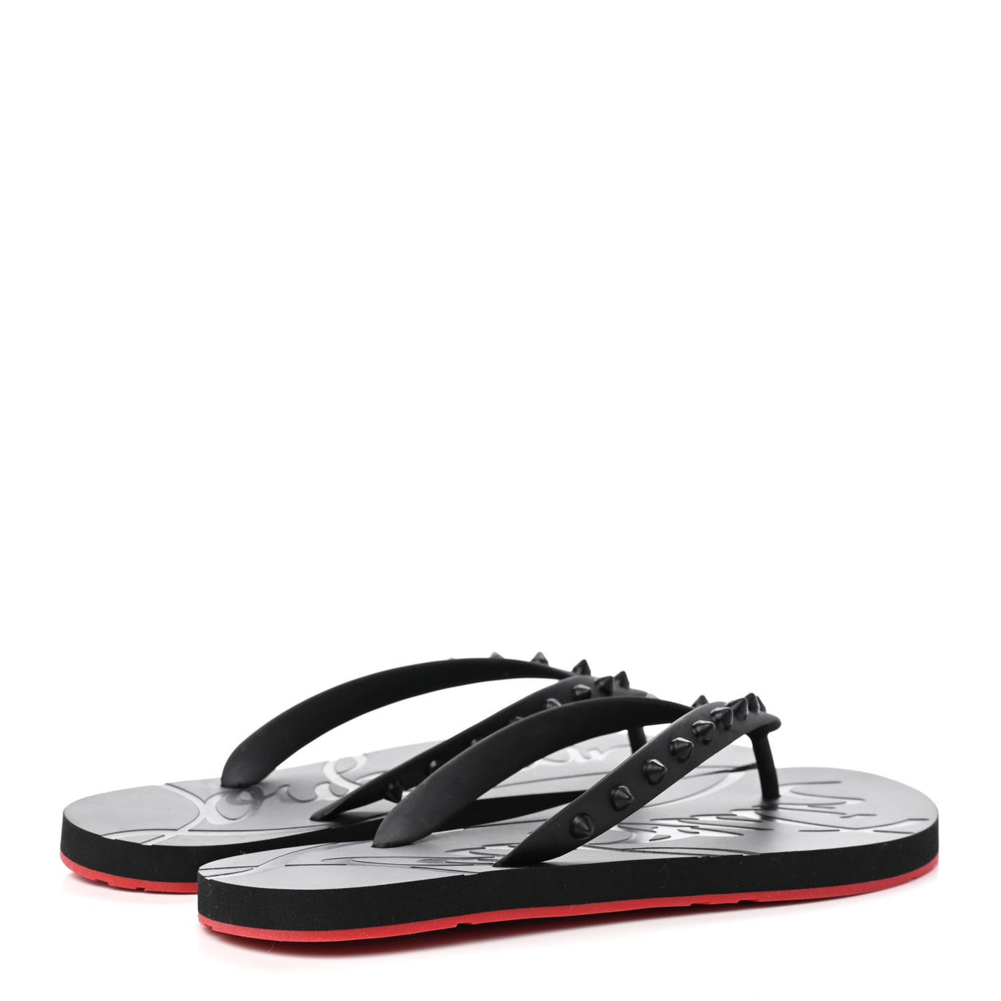 Rubber Spike Loubi Donna Flip Flop 39 Black