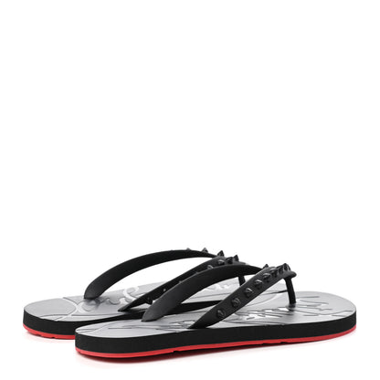 Christian Louboutin Rubber Spike Loubi Donna Flip Flop 39 Black 7 of 14