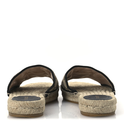 Gucci Monogram Matelasse GG Marmont Espadrille 20mm Slide Sandals 37.5 Beige Ebony Black 6 of 14