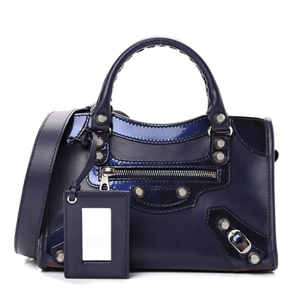 Balenciaga Smooth Calfskin Metallic Patent Giant 12 Silver Hardware Mini City Ultraviolet 1 of 14