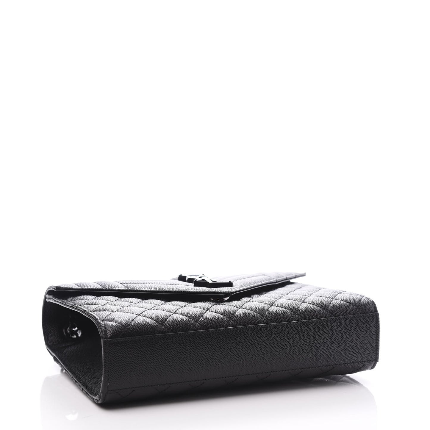 Grain De Poudre Textured Mixed Matelasse Triquilt Medium Monogram Satchel Black